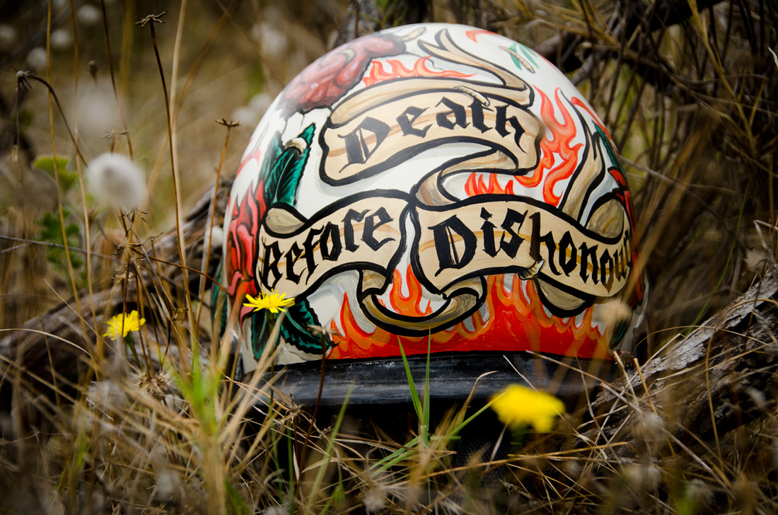 Tattoo Death Before Dishonour custom helmet