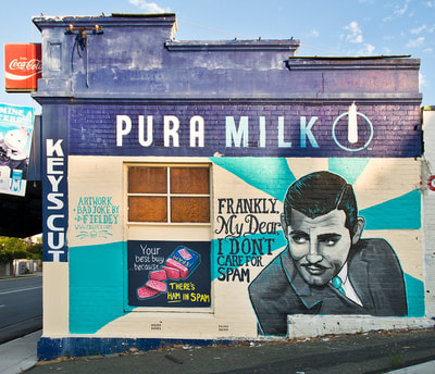 Clarke Gable themed street art mural in Perth, Western Australia