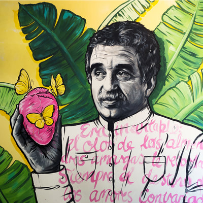 "Gabriel Garcia Marquez" detail from wall mural