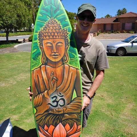 Custom buddha surfboard grahic