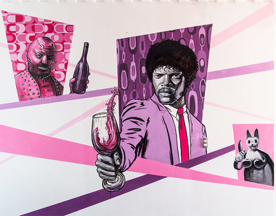 Pulp Fiction, Jules Winnfield, themed street art mural