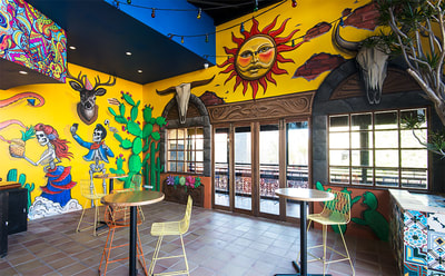 Hacienda themed interior mural for Señor Peppers nightclub in Perth