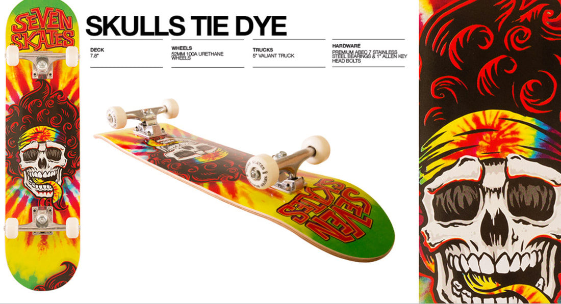 Psychedelic skateboard deck graphic