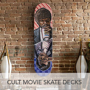 Cult movie skateboard art button